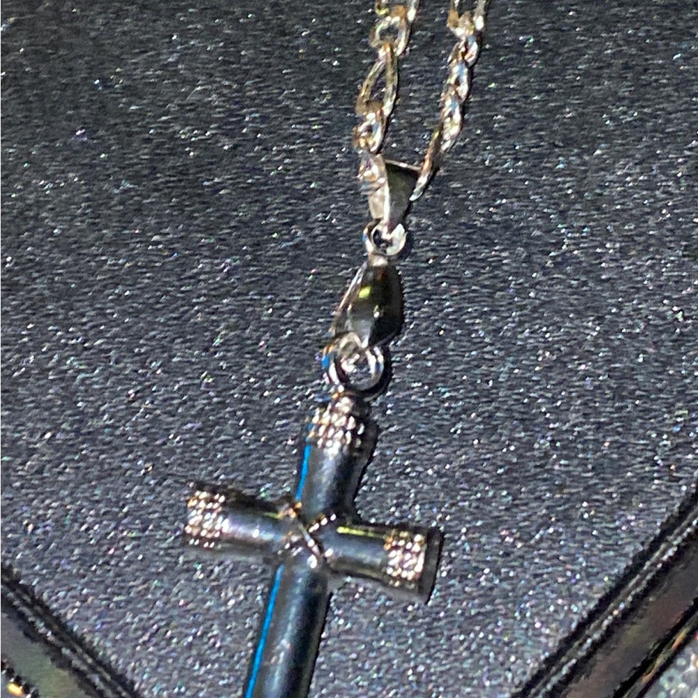 HOLY CROSS Cremation Cross Pendant.925
SILVER Necklace for Ashes Memorial !!